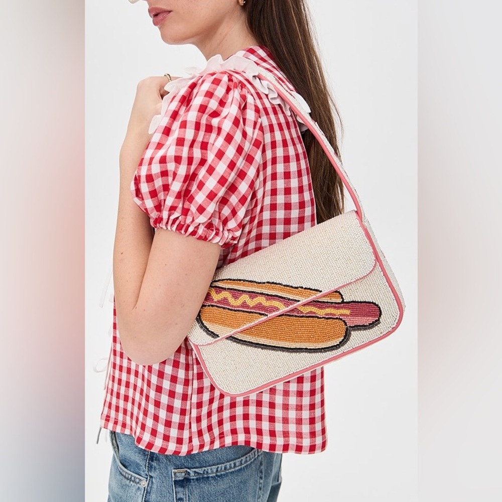 STAUD BEADED TOMMY BAG VIRAL DOG DAYS HOT DOG - Picture 4 of 13
